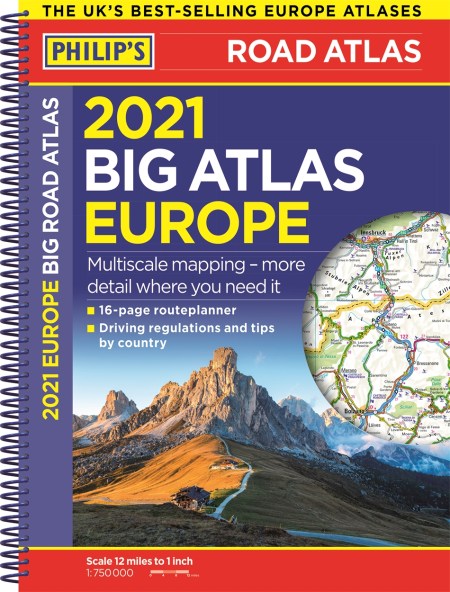 2021 Philip's Big Road Atlas Europe