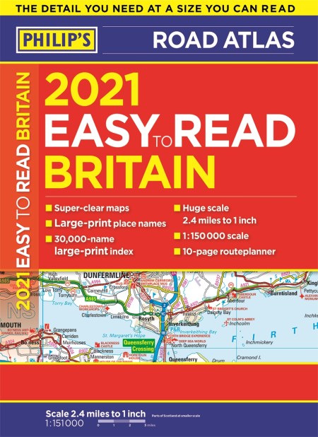 2021 Philip's Easy to Read Britain Road Atlas