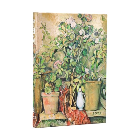 2027 Cezanne’s Terracotta Pots and Flowers Mini 12-Month Hardcover Dayplanner (Elastic Band Closure) Verso